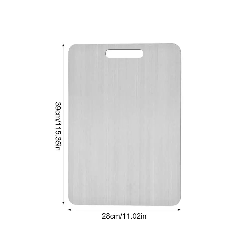 Titanium Cutting Boards for Kitchen Stainless Board 304 Steel Thickened Double Sided Food Grade Portable Fruit Meat Chopping