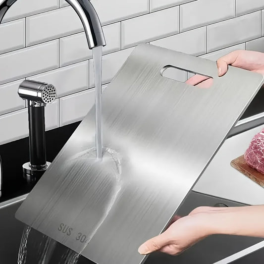 Titanium Cutting Boards for Kitchen Stainless Board 304 Steel Thickened Double Sided Food Grade Portable Fruit Meat Chopping